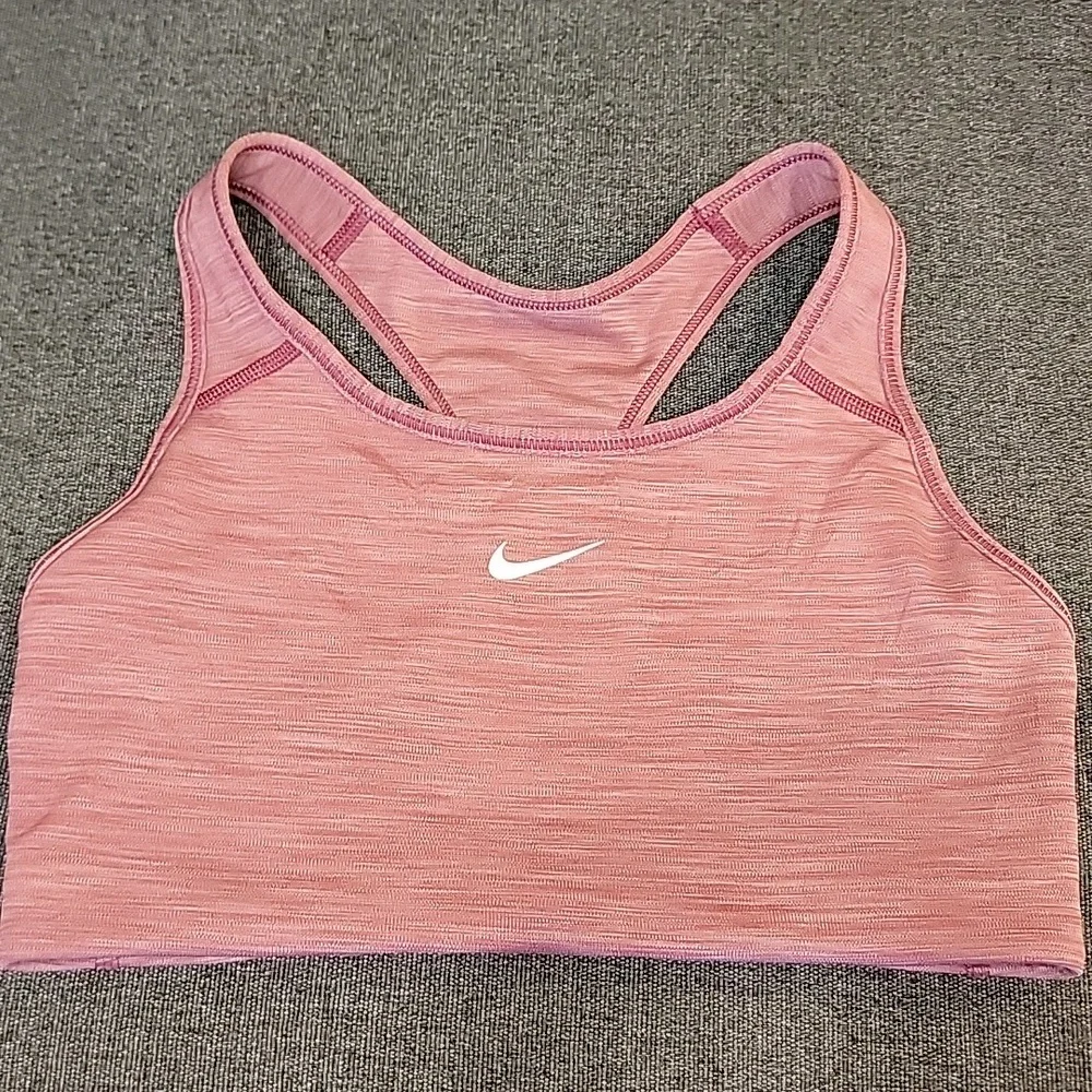 Nike Dri Fit Swoosh Maroon Sports Bra Racerback Size Med - Picture 6 of 6